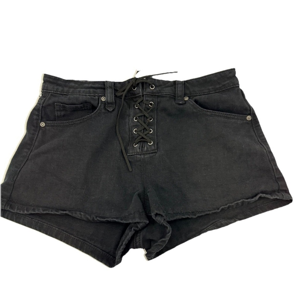Idyllwind‎ Miranda Lambert Lace Up Black Denim Shorts Women's Size 4
